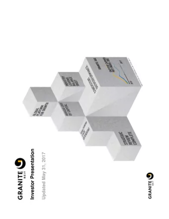 Investor Presentation  Updated May 31, 2017  FORWARD-LOOKING STATEMENTS AND USE OF NON-IFRS