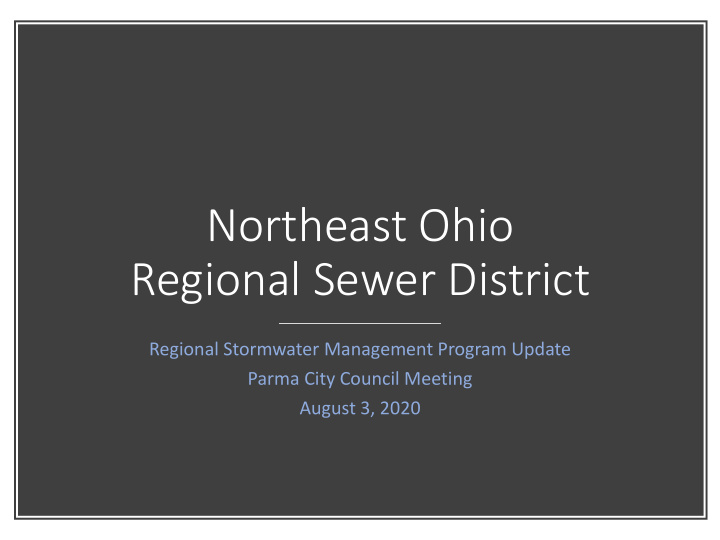 regional sewer district