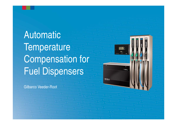 automatic temperature compensation for fuel dispensers