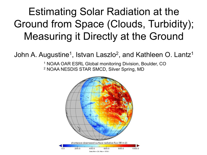 estimating solar radiation at the ground from space