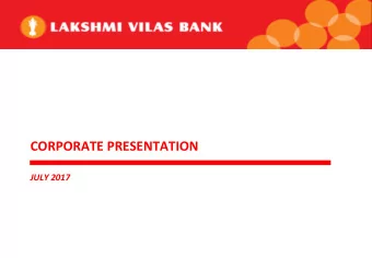 CORPORATE PRESENTATION  JULY 2017  Disclaimer NOT FOR PUBLICATION OR DISTRIBUTION, DIRECTLY OR