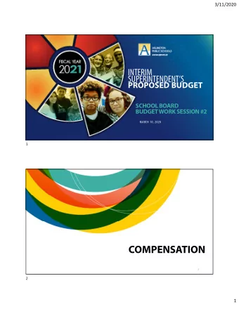 COMPENSATION  2  2  1  3/11/2020  Agenda  Historical Overview  Teacher Scale Comparison