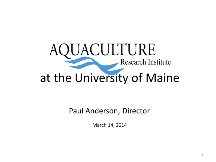 at the university of maine