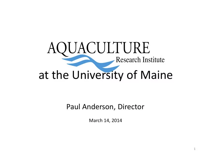 at the university of maine