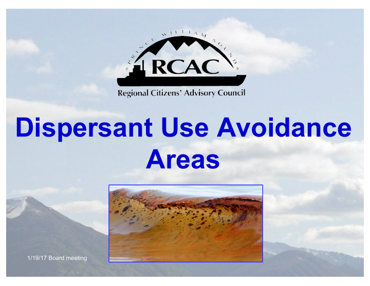 dispersant use avoidance areas