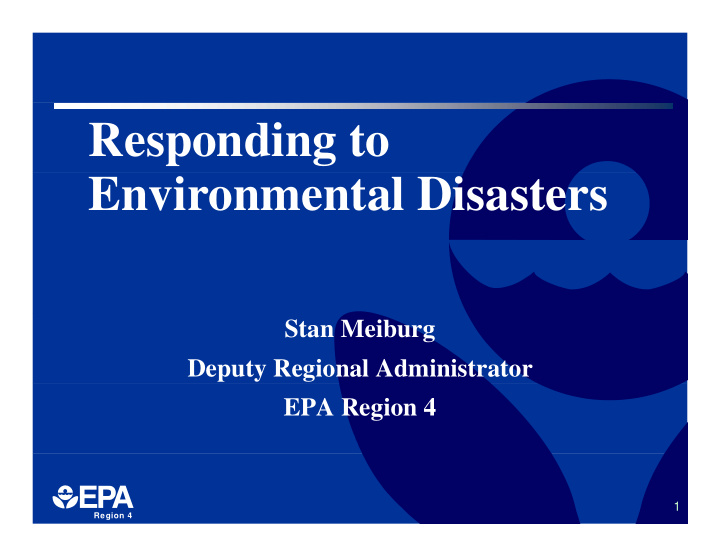 responding to environmental disasters