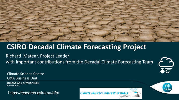 csiro decadal climate forecasting project