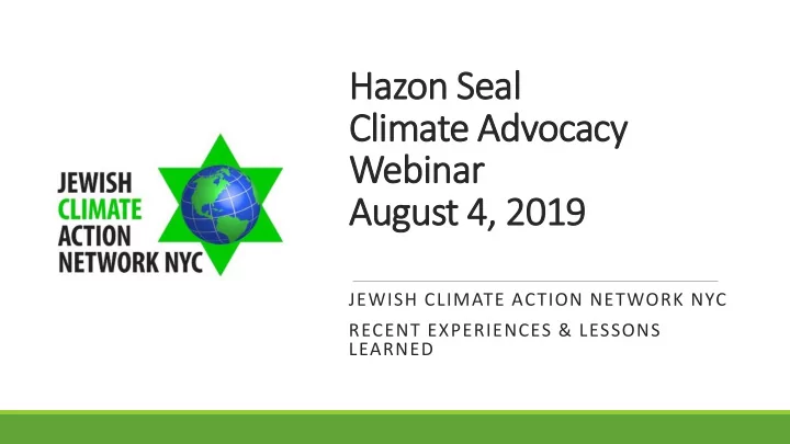 climate advocacy