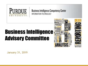 Advisory Committee  January 31, 2019  Agenda  Introductions  Andrea Pluckebaum  Update on