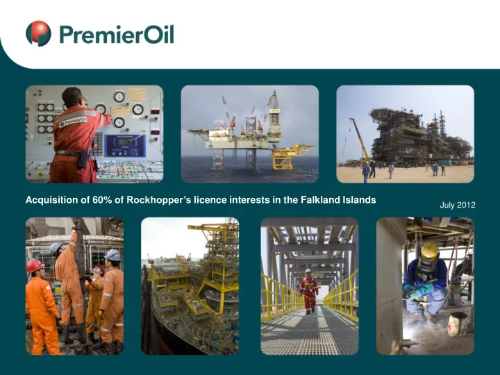 acquisition of 60 of rockhopper s licence interests in