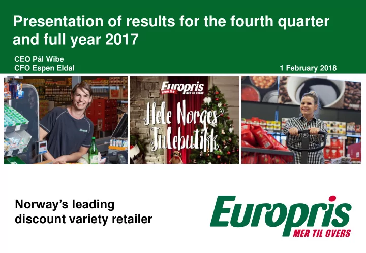 presentation of results for the fourth quarter and full