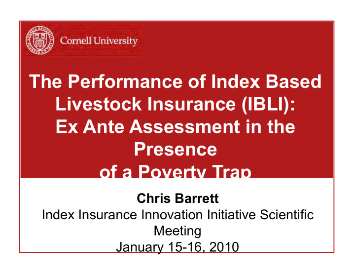 the performance of index based livestock insurance ibli