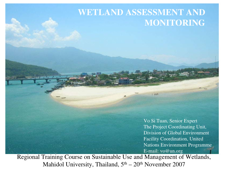 wetland assessment and monitoring