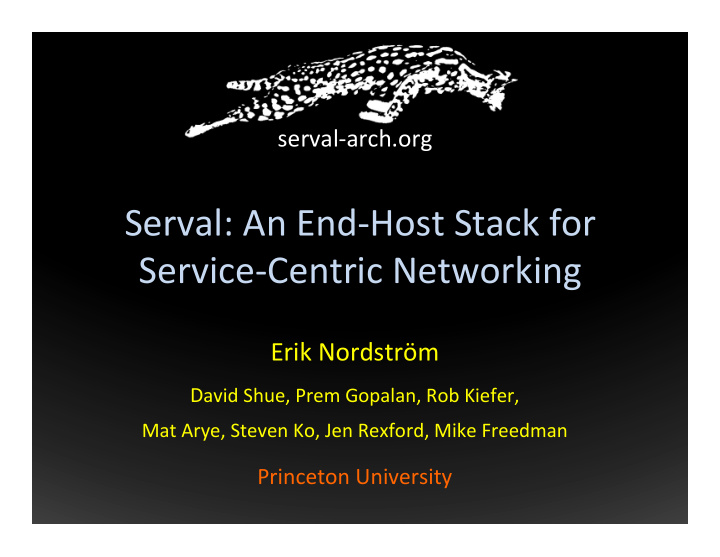 serval an end host stack for service centric networking