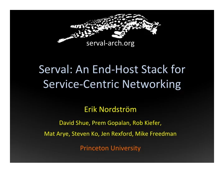 serval an end host stack for service centric networking
