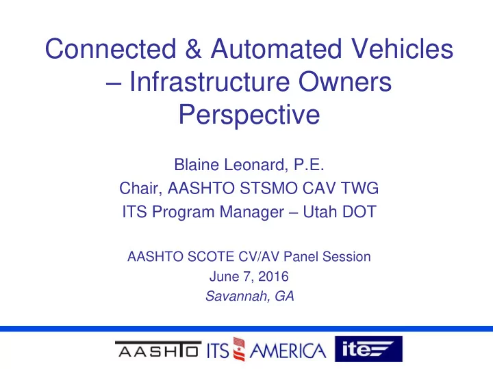 connected automated vehicles