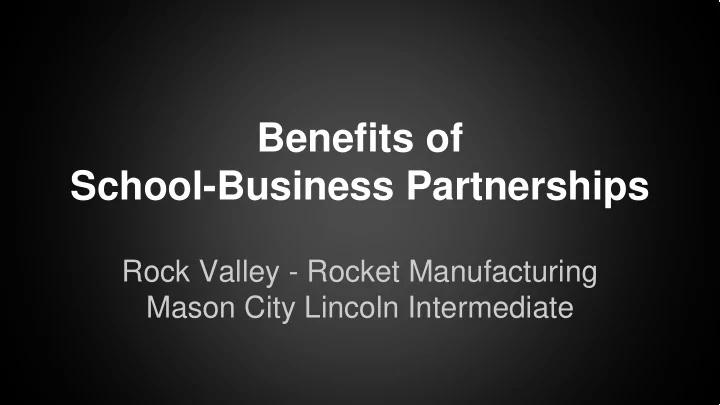 benefits of school business partnerships