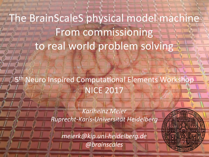the brainscales physical model machine from commissioning