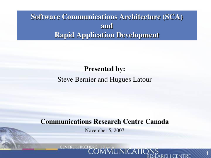 software communications architecture sca