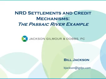 The Passaic River Example  Bill Jackson  bjackson@jgdpc.com  Joint &amp; Several Liability Concerns