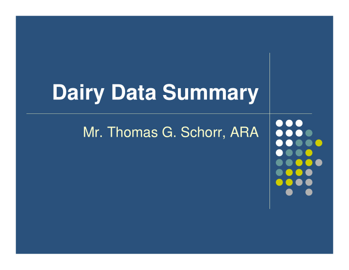 dairy data summary