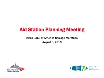 Aid  id St  Stat  ation  ion Pla  lanni  nning  ng Me  Meet  eting  ing  2013 Bank of America