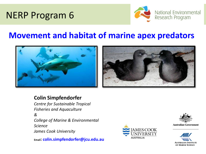movement and habitat of marine apex predators colin