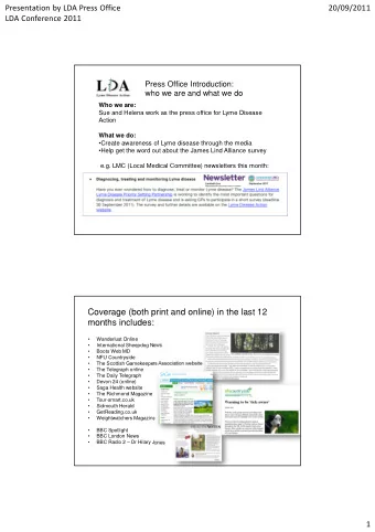 Coverage (both print and online) in the last 12  months includes:    Wanderlust Online