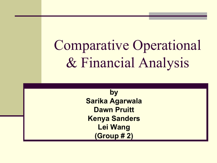 comparative operational financial analysis
