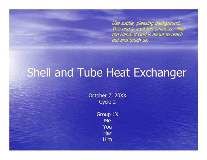 shell and tube heat exchanger