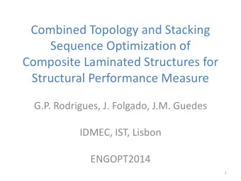 Sequence Optimization of  Composite Laminated Structures for  Structural Performance Measure  G.P.