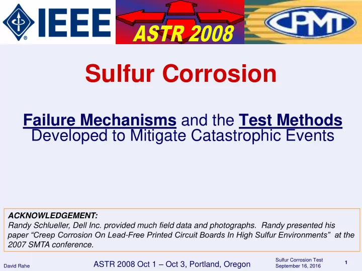 sulfur corrosion