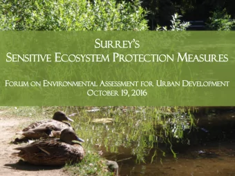 W HY ? R IPARIAN AND E NVIRONMENTAL C ONSIDERATIONS    Erosion    Slope Stability    Trees