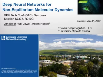 Deep Neural Networks for  Non-Equilibrium Molecular Dynamics  GPU Tech Conf (GTC), San Jose