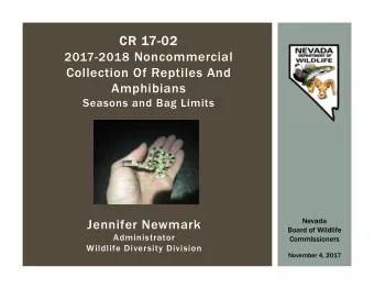 CR 1  CR 17-02  -02 2017-2018 Noncommercial  Collection Of Reptiles And  Amphibians  Seasons and