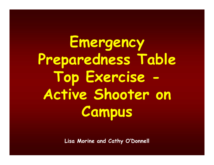 emergency preparedness table top exercise active shooter