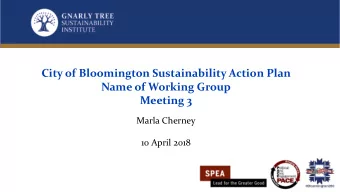 City of Bloomington Sustainability Action Plan   Name of Working Group  Meeting