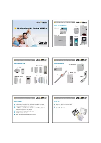 Wireless Security System 868 MHz  RFID cards  Vloit text  Vloit text  +  Control Panel  info