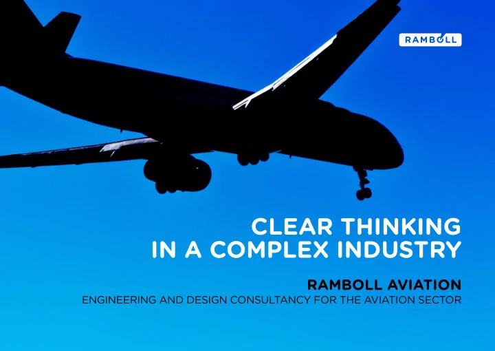 clear thinking in a complex industry