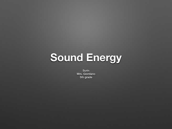 sound energy