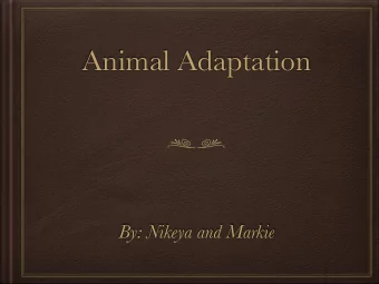 Animal Adaptation  By: Nikeya and Markie  What are Adaptations  A adaptation is a body part  that