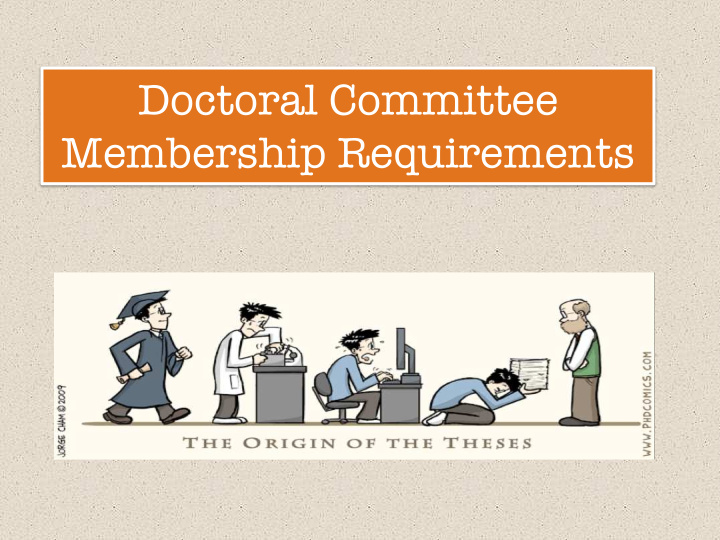 doctoral committee membership requirements committee