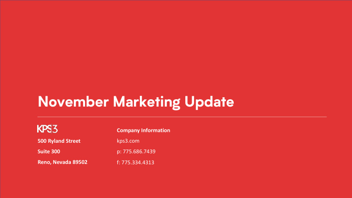 november marketing update