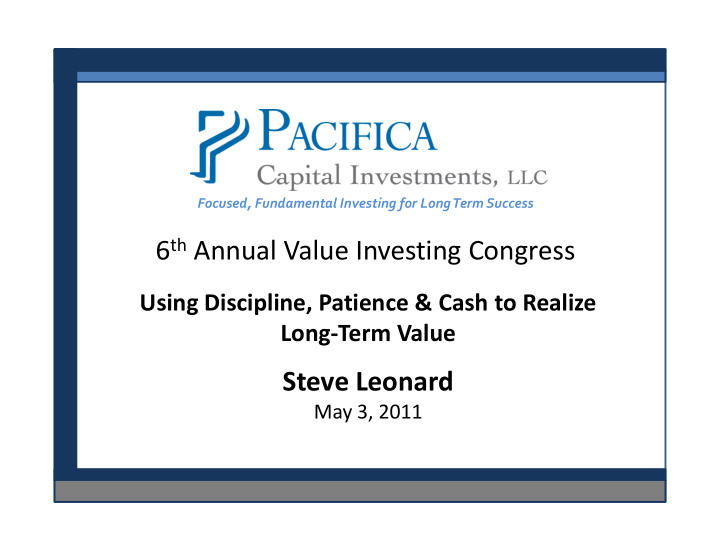 6 th annual value investing congress