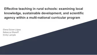Effective teaching in rural schools: examining local  knowledge, sustainable development, and