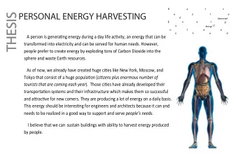 THESIS  THESIS  PERSONAL ENERGY HARVESTING  Harvested  Energy A person is genera  ng energy