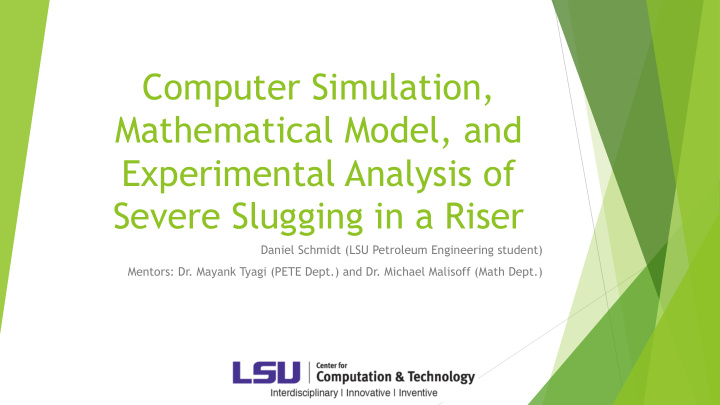 computer simulation mathematical model and experimental