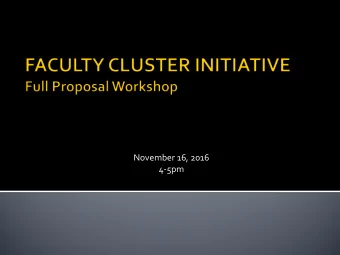 November 16, 2016  4-5pm  AGENDA  RFP  1.  Hiring plans  a.  Startup plans  b.  Space plans  c.