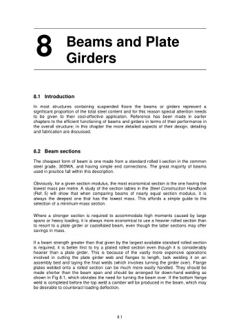 than bottom plate  Fig 8.1:  Plated rolled steel beam  8.3 Castellated beams By forming a standard