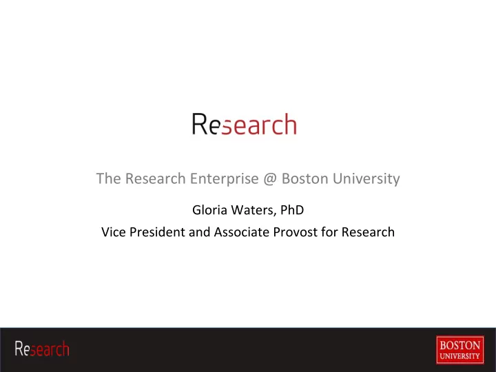 the research enterprise boston university